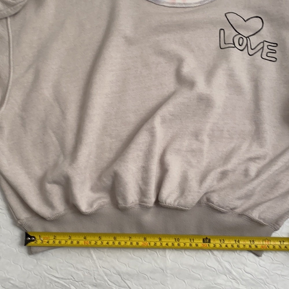 Free People Feel The Love gray multicolor tie dye collar boho pullover - Picture 8 of 10
